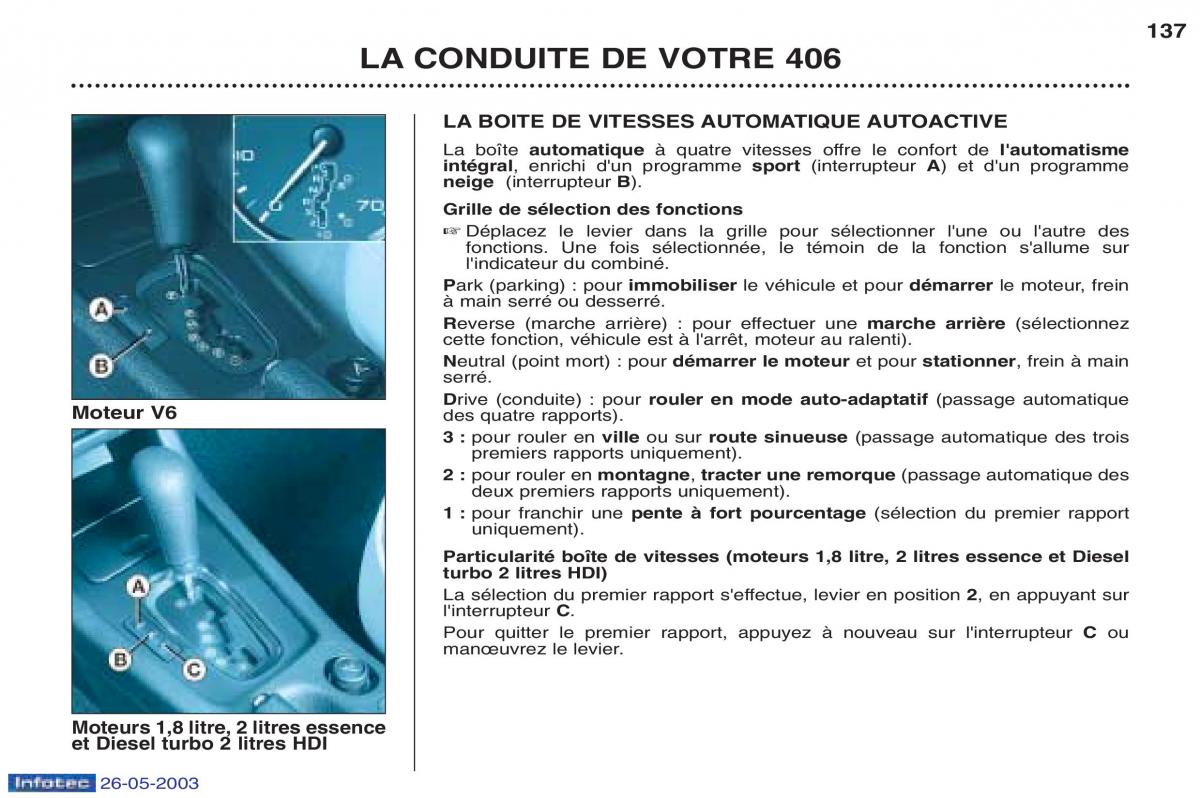 Peugeot 406 manuel du proprietaire / page 149