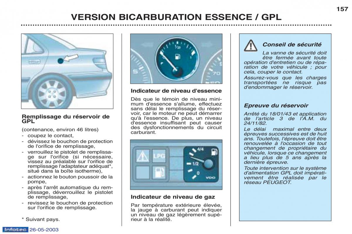 Peugeot 406 manuel du proprietaire / page 169