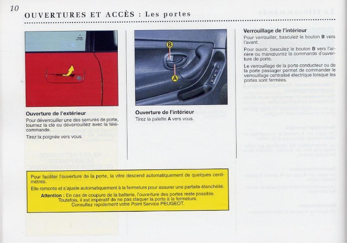 Peugeot 406 Coupe manuel du proprietaire / page 11