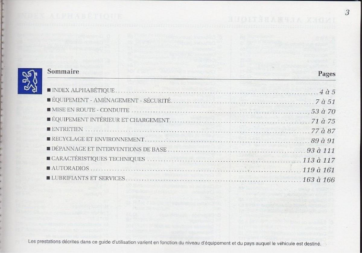 Peugeot 406 Coupe manuel du proprietaire / page 4