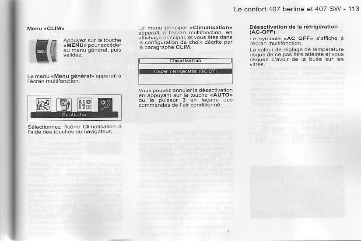 Peugeot 407 manuel du proprietaire / page 114