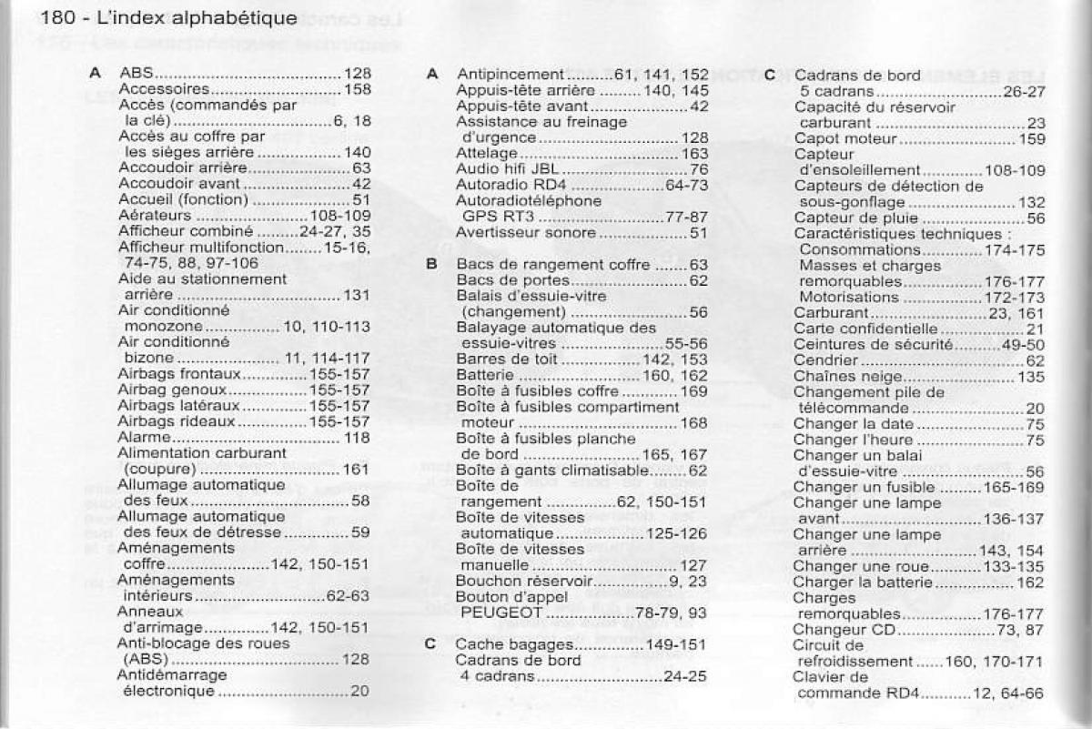 manual  Peugeot 407 manuel du proprietaire / page 181