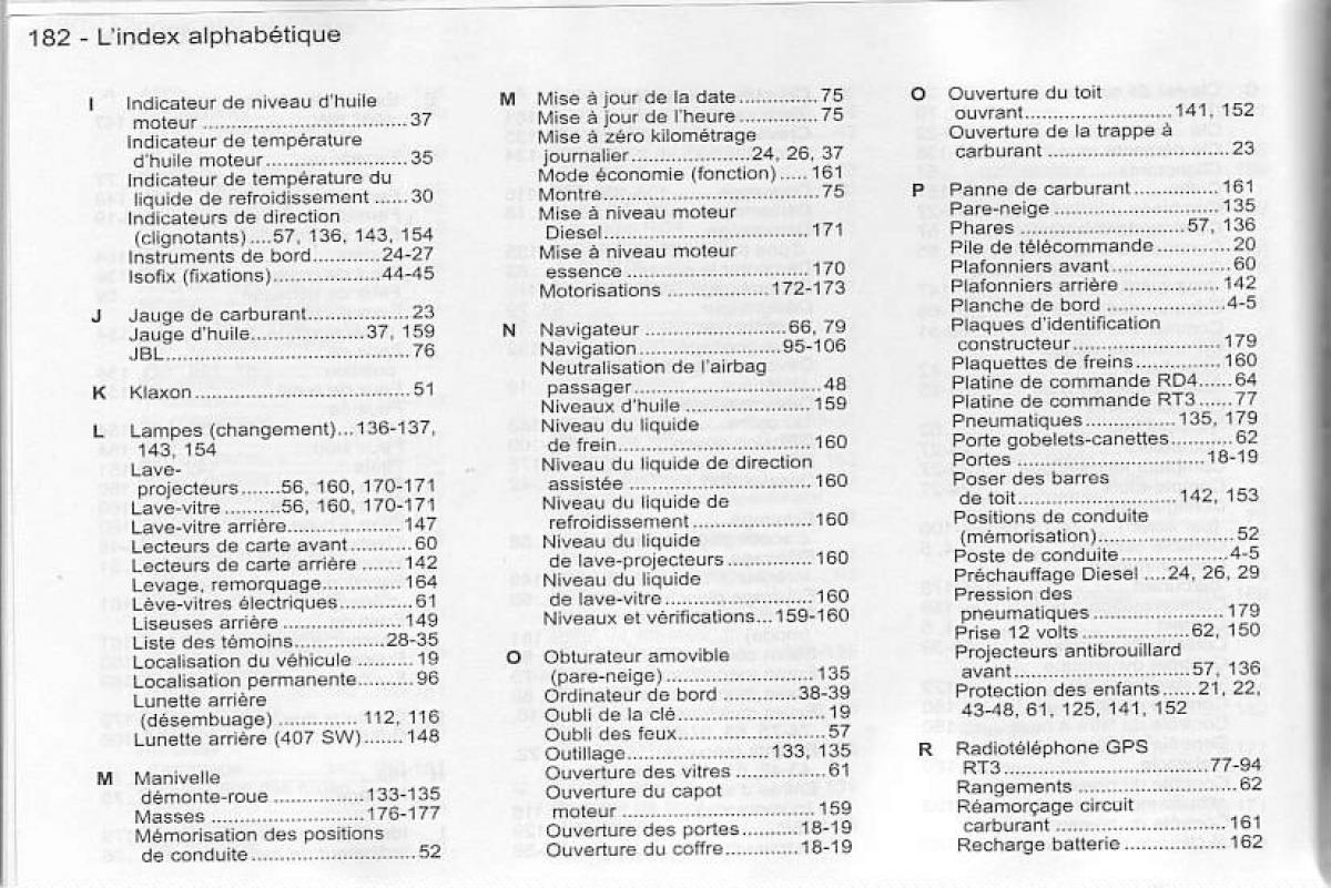 manual  Peugeot 407 manuel du proprietaire / page 183