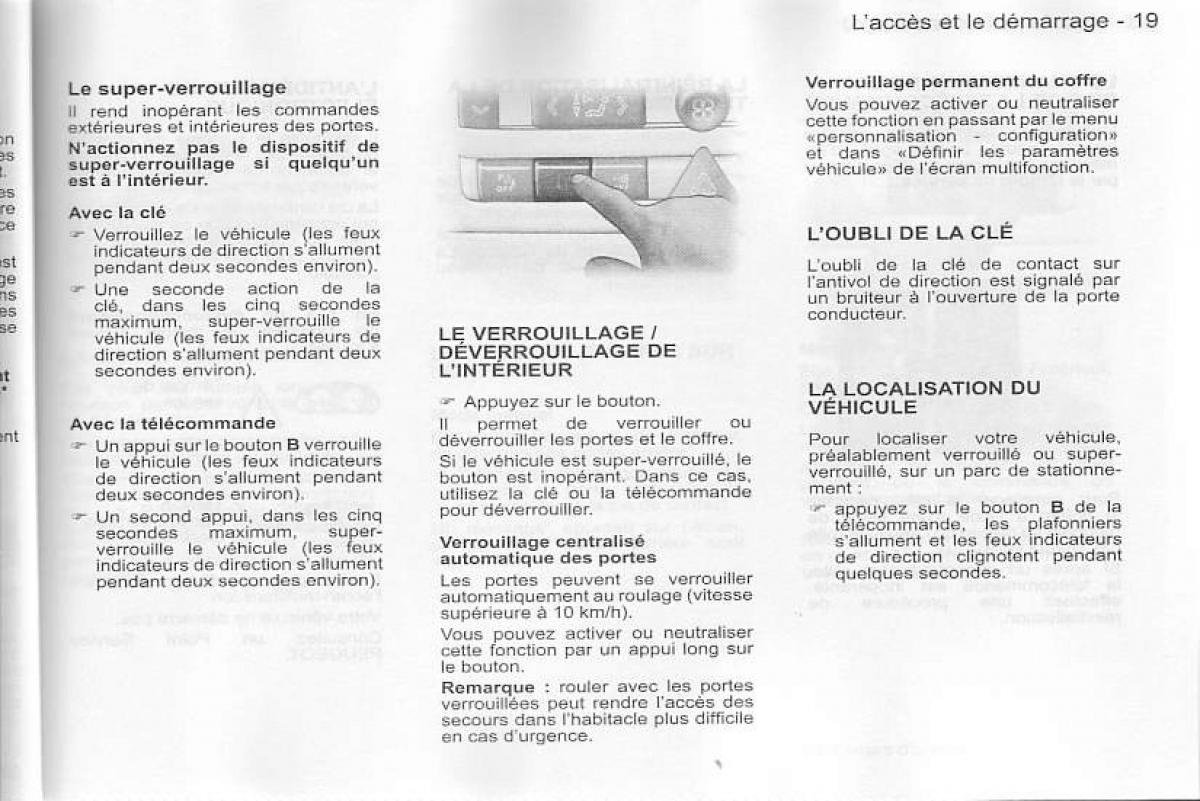Peugeot 407 manuel du proprietaire / page 20