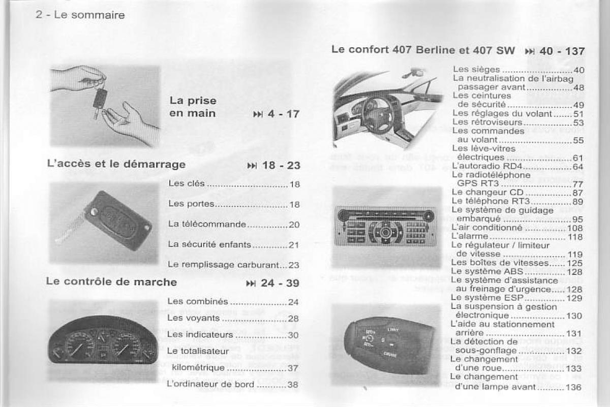 manual  Peugeot 407 manuel du proprietaire / page 3