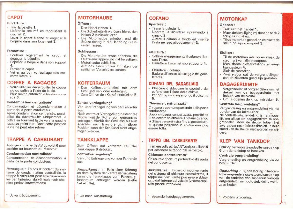 Peugeot 505 manuel du proprietaire / page 10