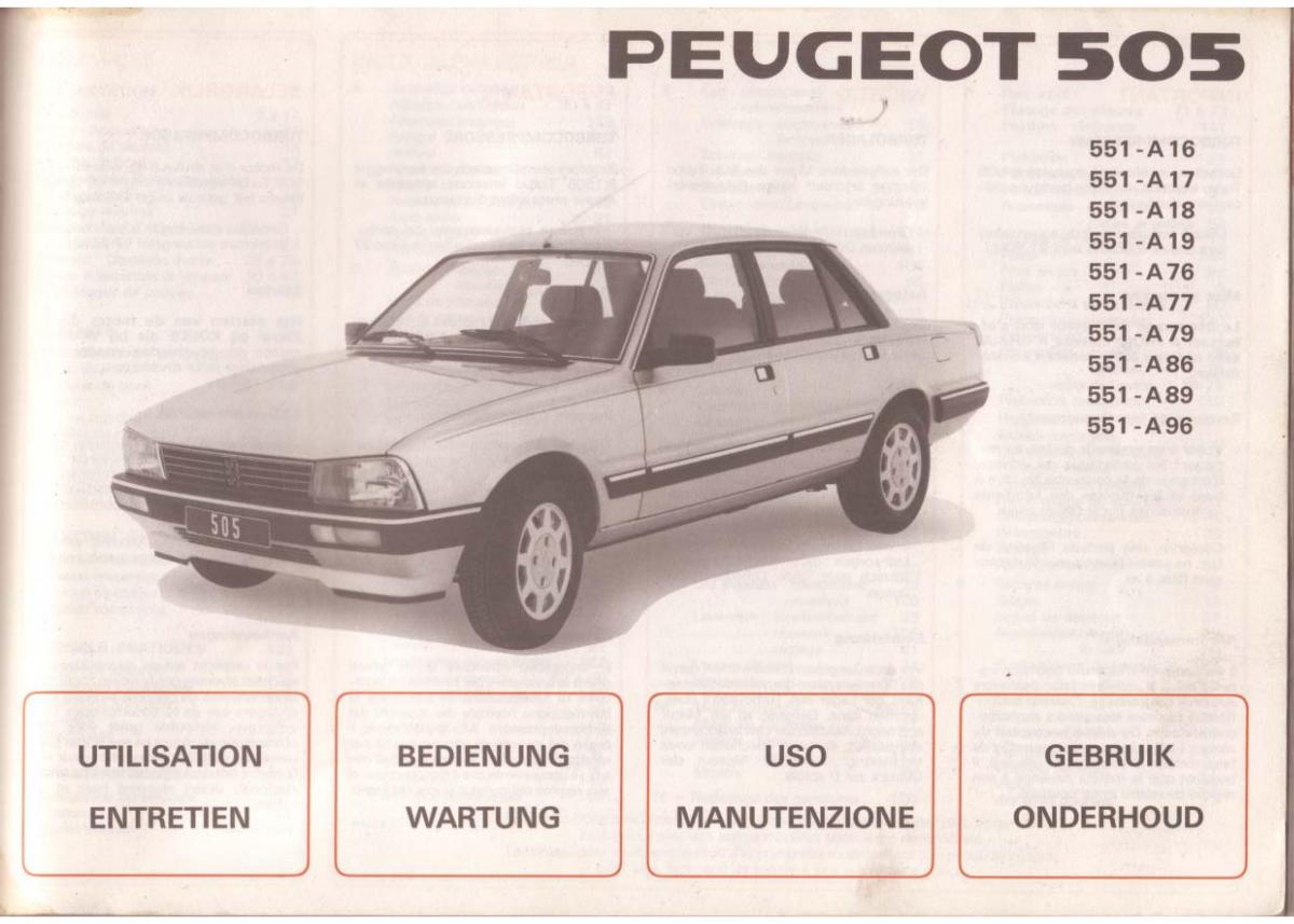 Peugeot 505 manuel du proprietaire / page 3