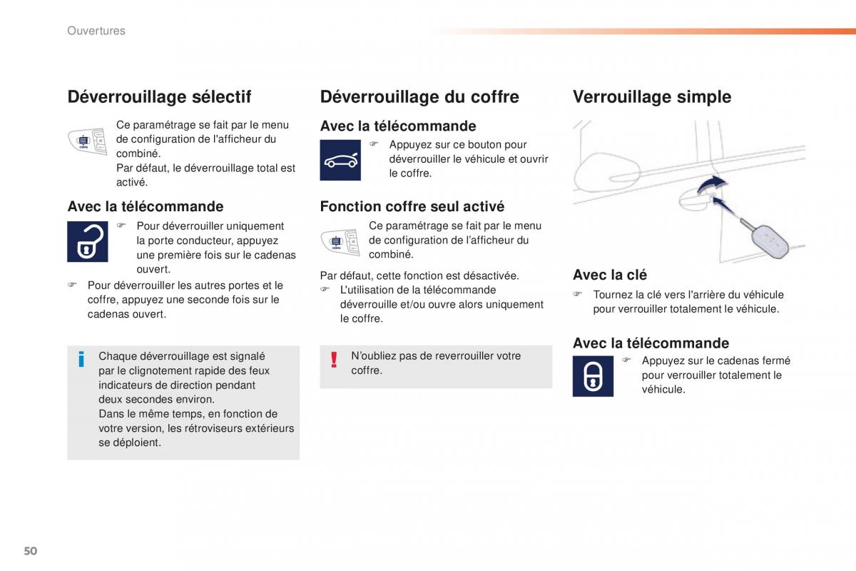Peugeot 508 FL manuel du proprietaire / page 52