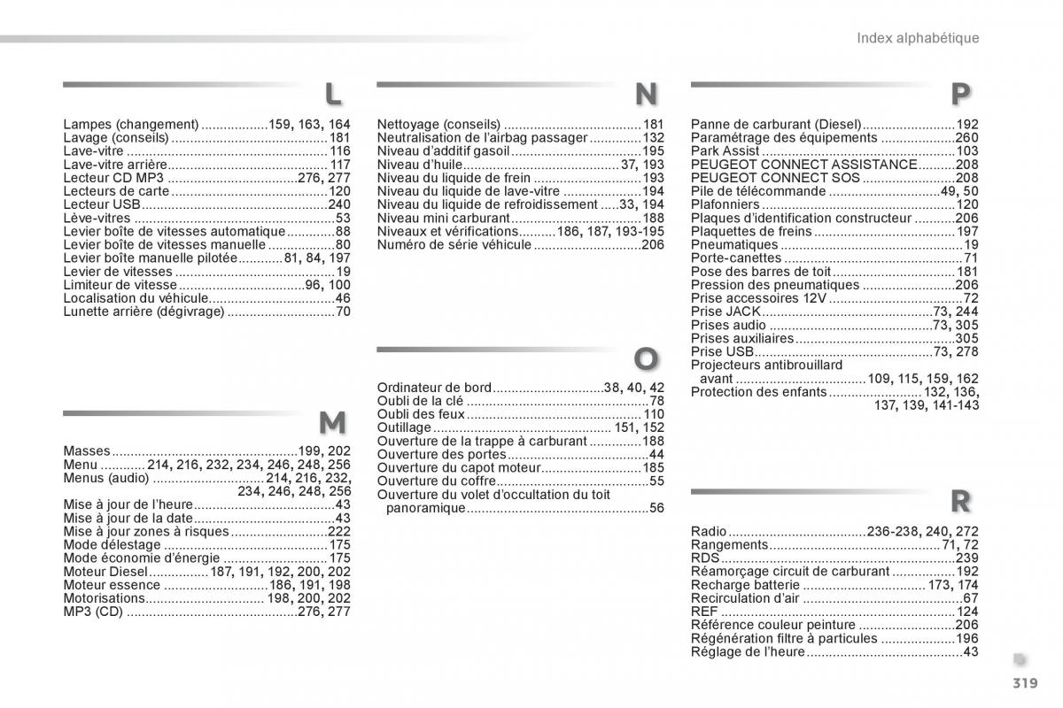 Peugeot 2008 manuel du proprietaire / page 321