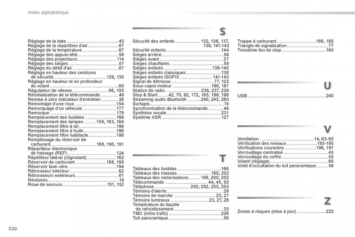 Peugeot 2008 manuel du proprietaire / page 322