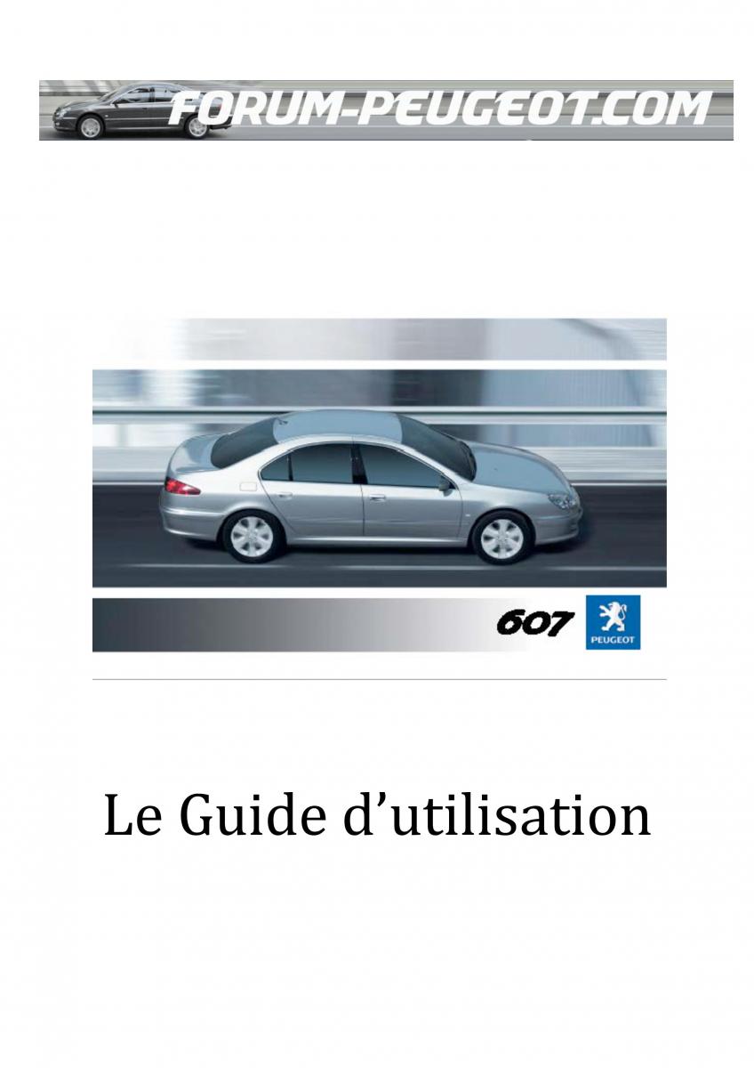 Peugeot 607 manuel du proprietaire / page 1