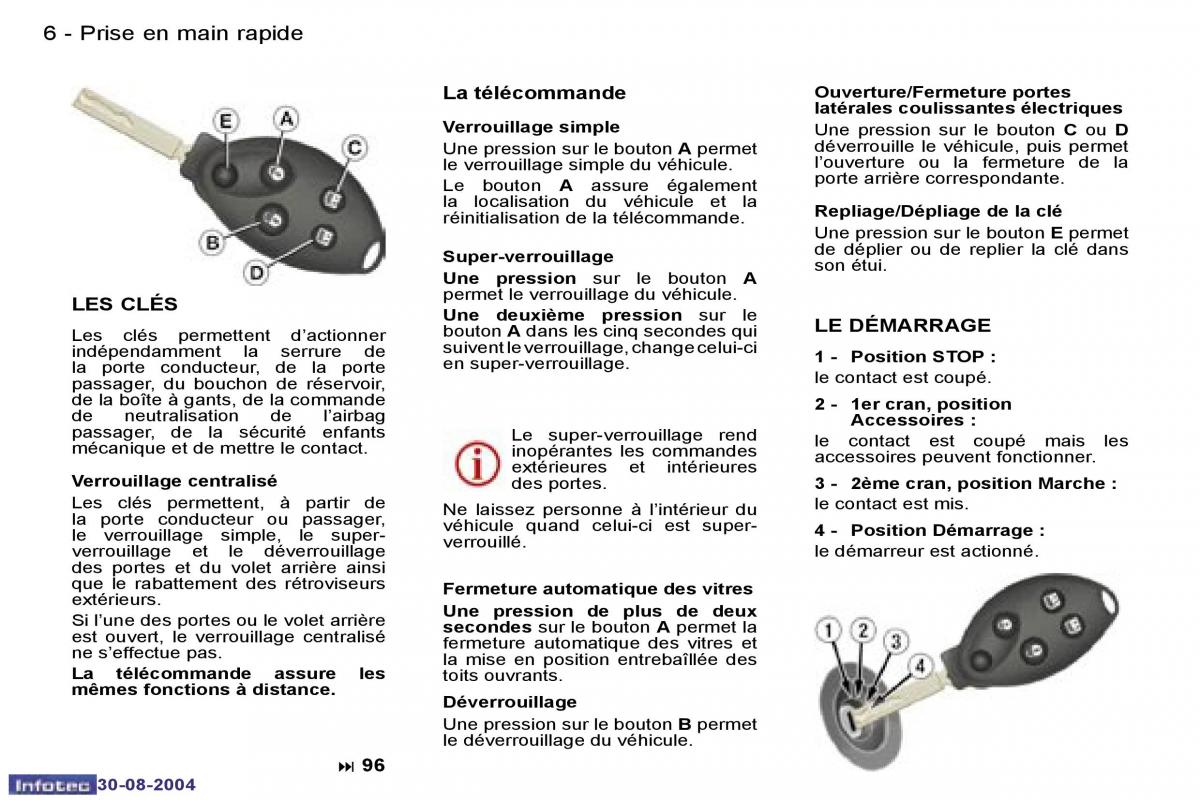 Peugeot 807 manuel du proprietaire / page 5