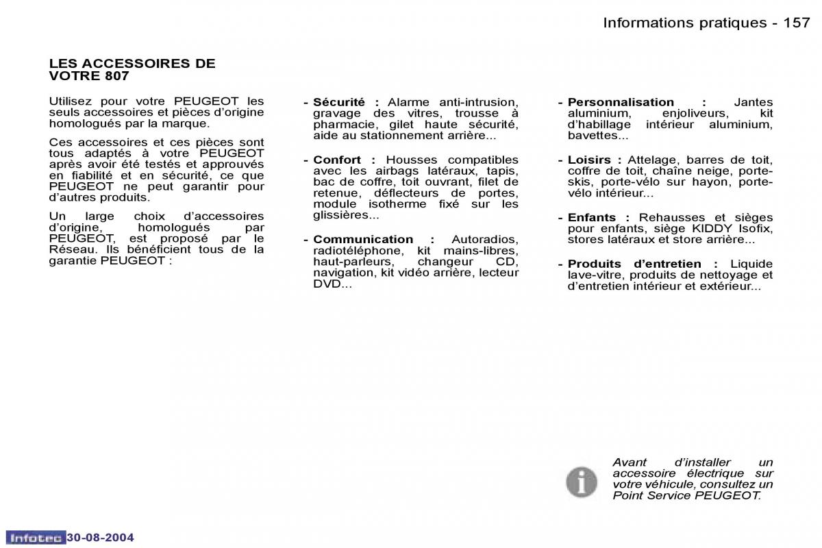 Peugeot 807 manuel du proprietaire / page 79