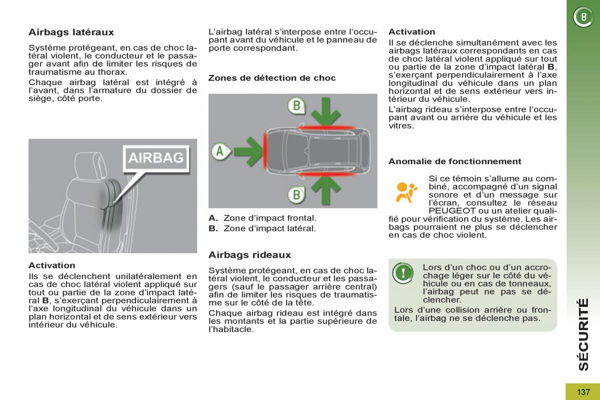 Peugeot 3008 Hybrid manuel du proprietaire / page 139