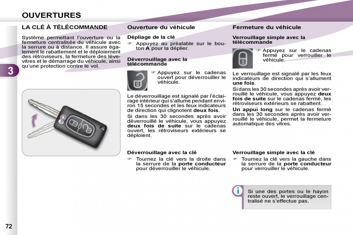 Peugeot 4007 manuel du proprietaire / page 71
