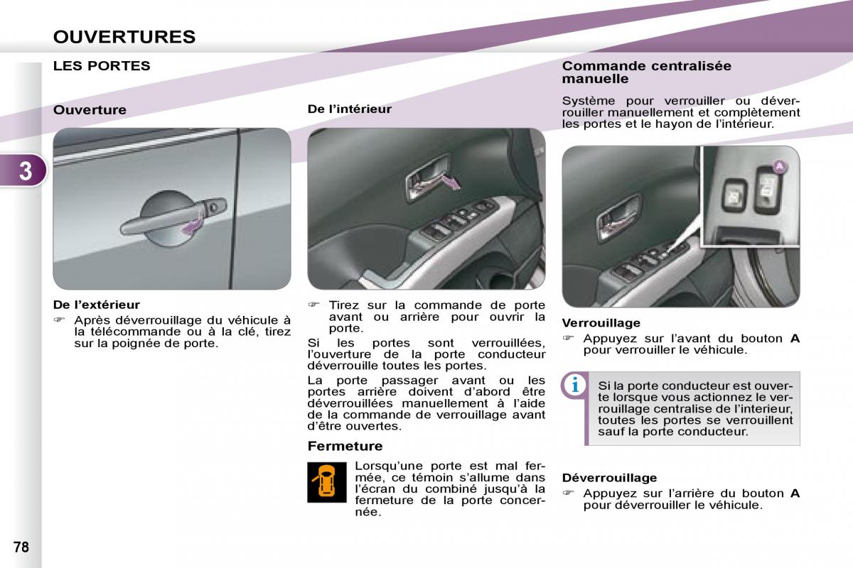 Peugeot 4007 manuel du proprietaire / page 77