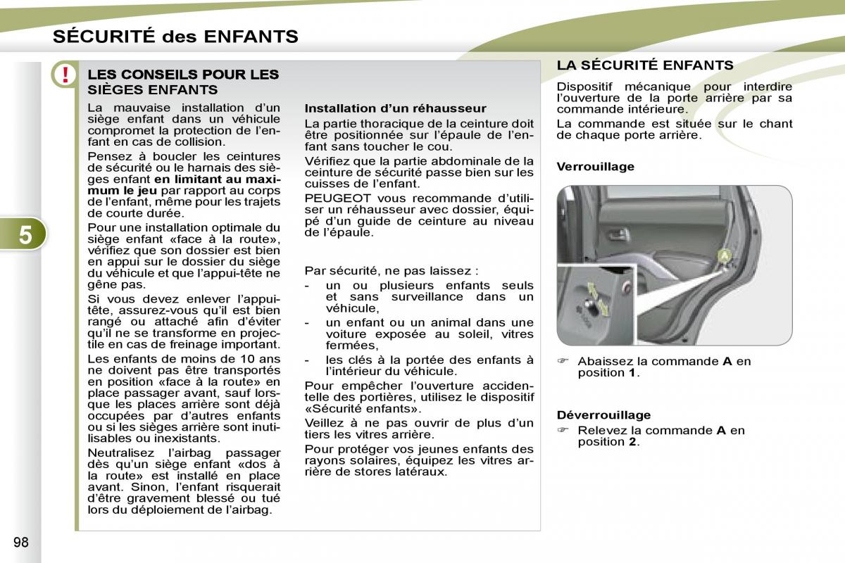 Peugeot 4007 manuel du proprietaire / page 97