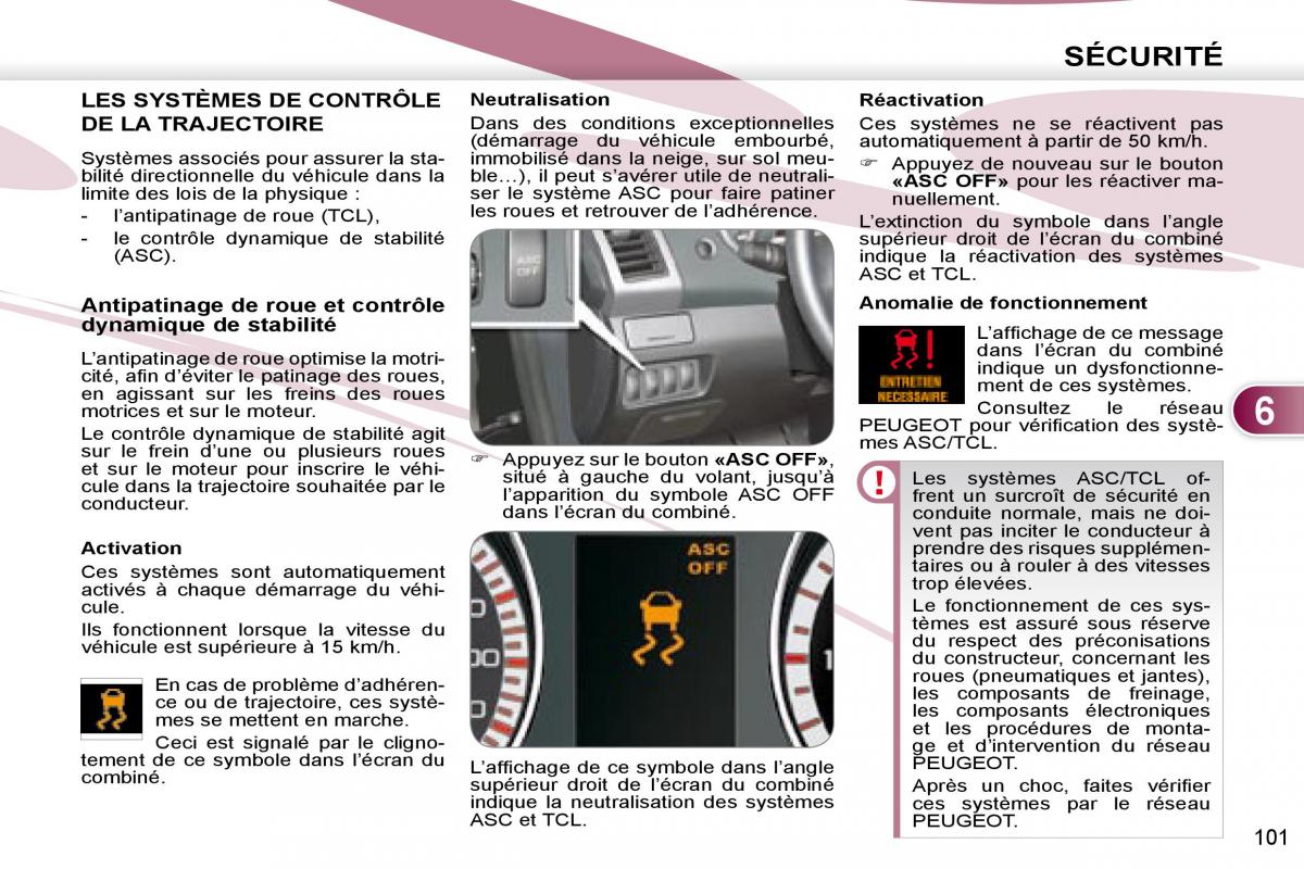 Peugeot 4007 manuel du proprietaire / page 100