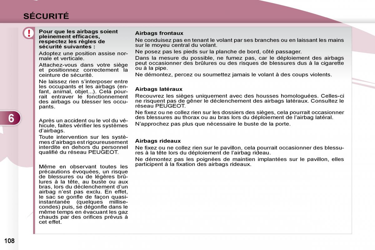 Peugeot 4007 manuel du proprietaire / page 107