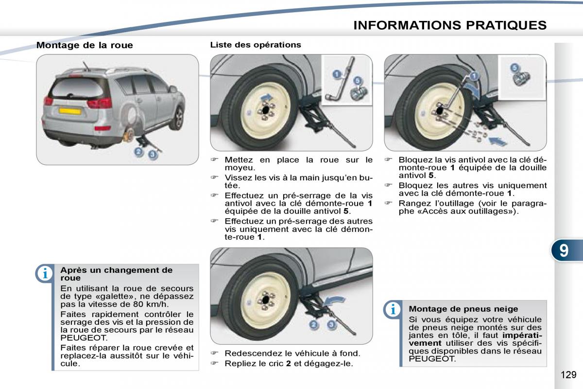 Peugeot 4007 manuel du proprietaire / page 128
