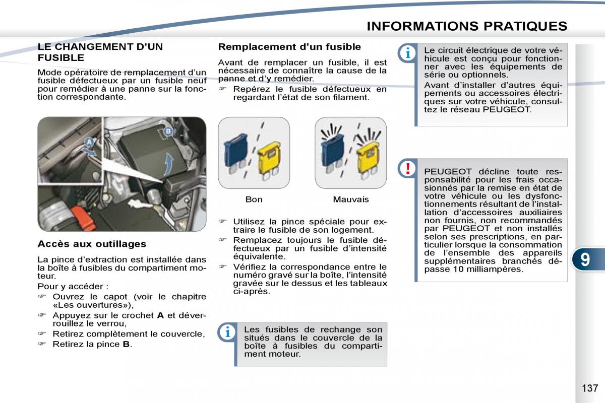 Peugeot 4007 manuel du proprietaire / page 136