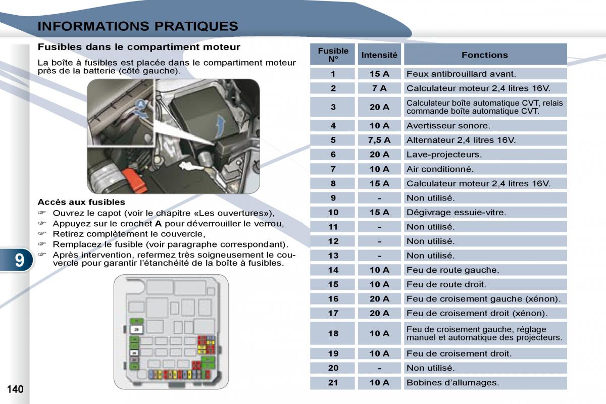 Peugeot 4007 manuel du proprietaire / page 139