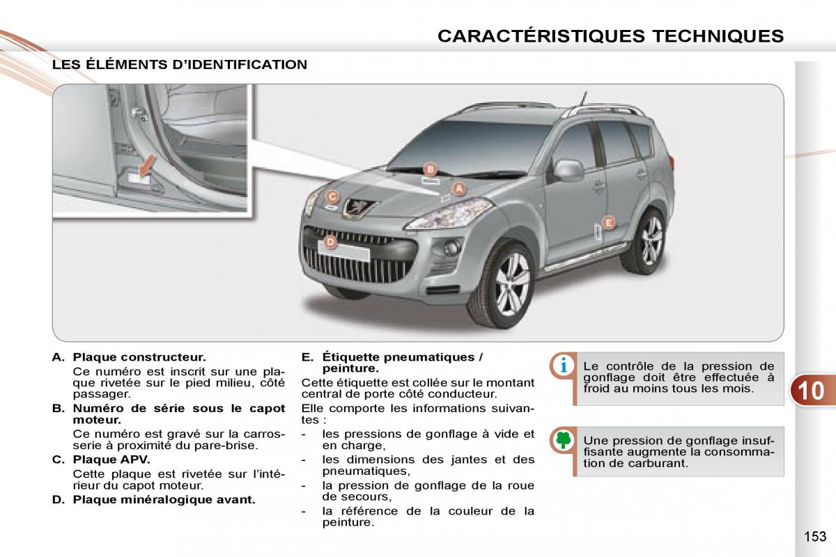 Peugeot 4007 manuel du proprietaire / page 152
