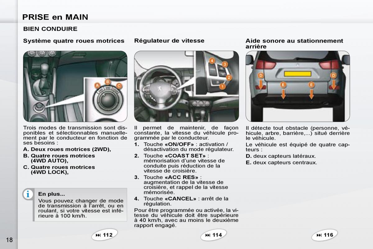 manual Peugeot 4007 manuel du proprietaire / page 16