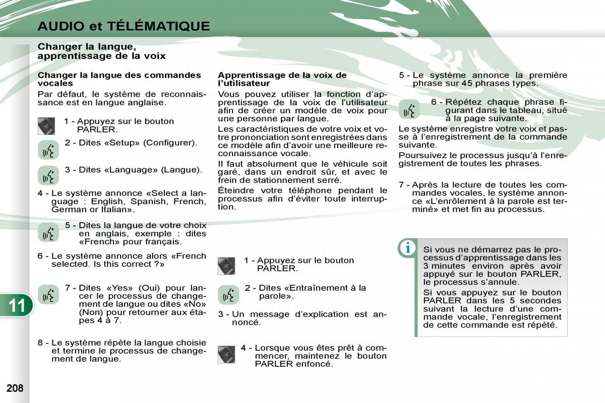 manual Peugeot 4007 manuel du proprietaire / page 207