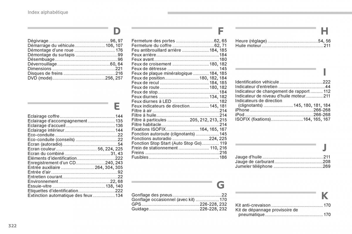 manual Peugeot 4008 manuel du proprietaire / page 324