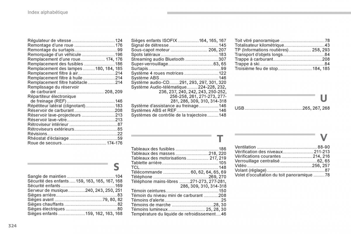 manual Peugeot 4008 manuel du proprietaire / page 326