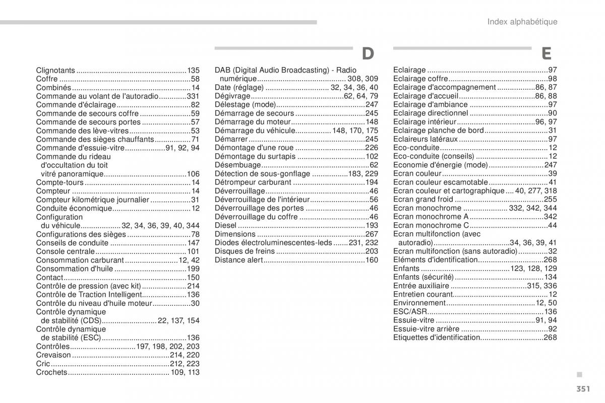 manual Peugeot 5008 FL manuel du proprietaire / page 353