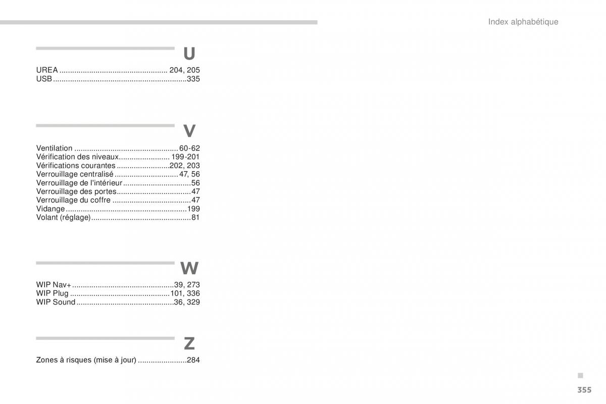 manual Peugeot 5008 FL manuel du proprietaire / page 357