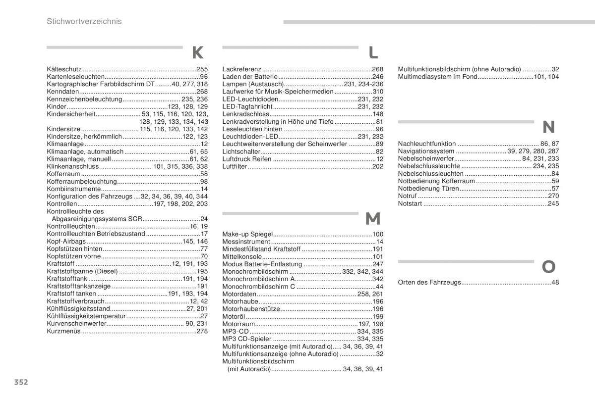manual  Peugeot 5008 II 2 Handbuch / page 354