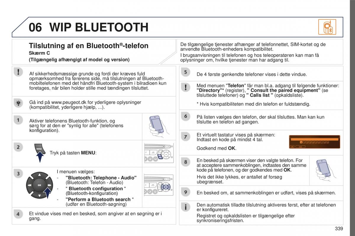 Peugeot 5008 II 2 Bilens instruktionsbog / page 341