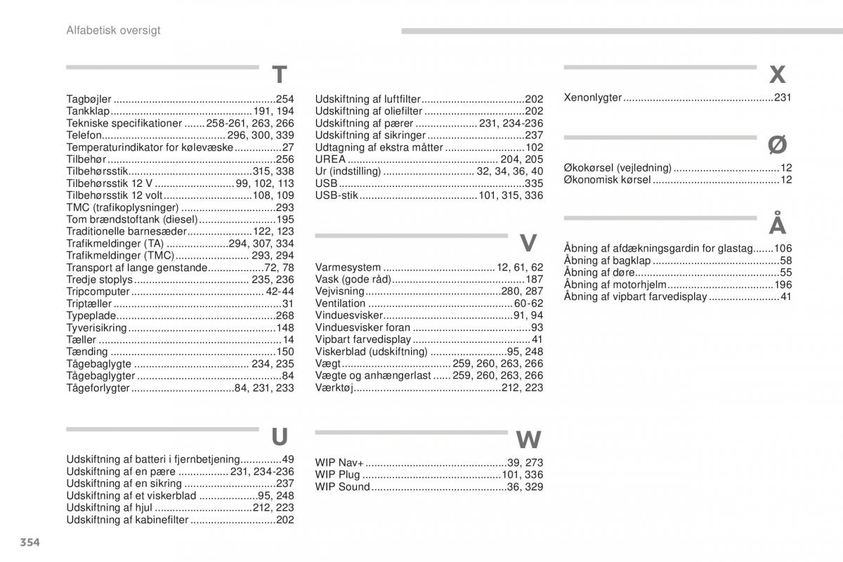 Peugeot 5008 II 2 Bilens instruktionsbog / page 356