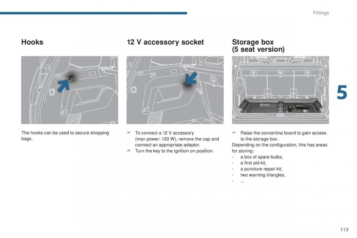 Peugeot 5008 II 2 owners manual / page 115