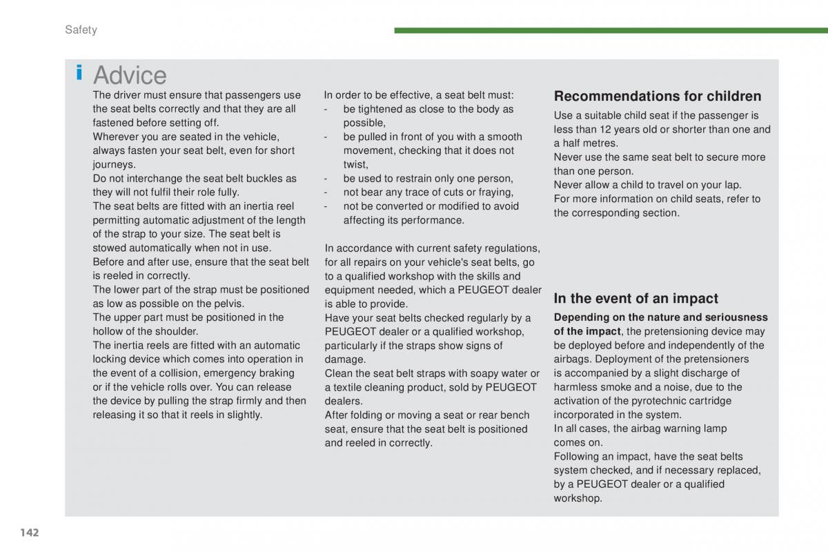 Peugeot 5008 II 2 owners manual / page 144
