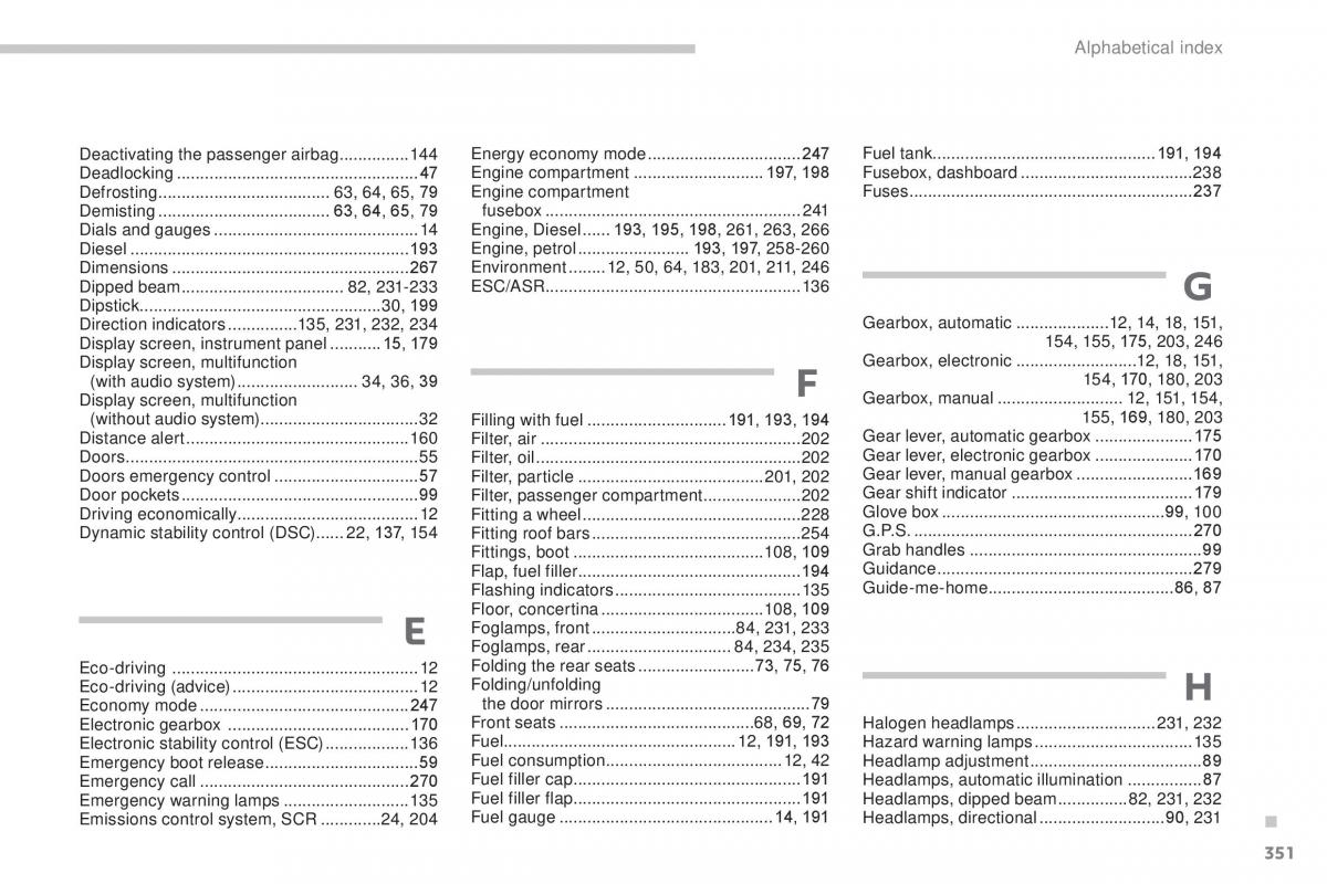 Peugeot 5008 II 2 owners manual / page 353