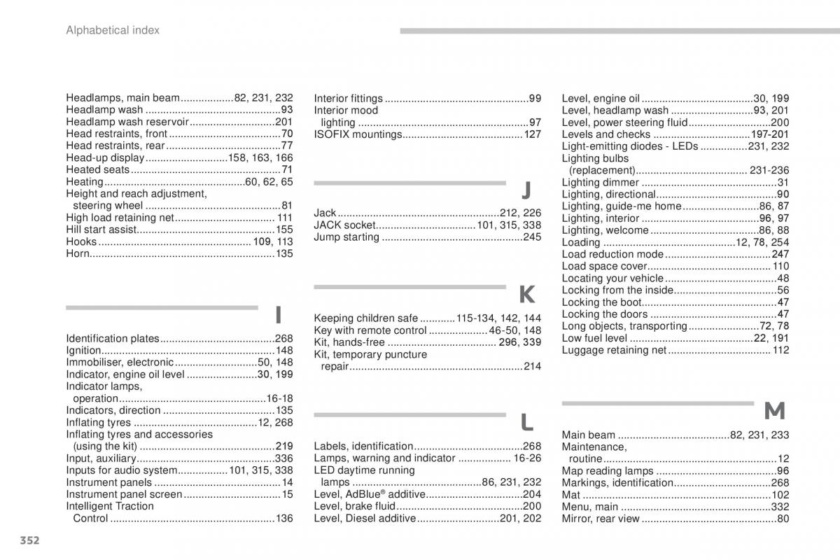 Peugeot 5008 II 2 owners manual / page 354