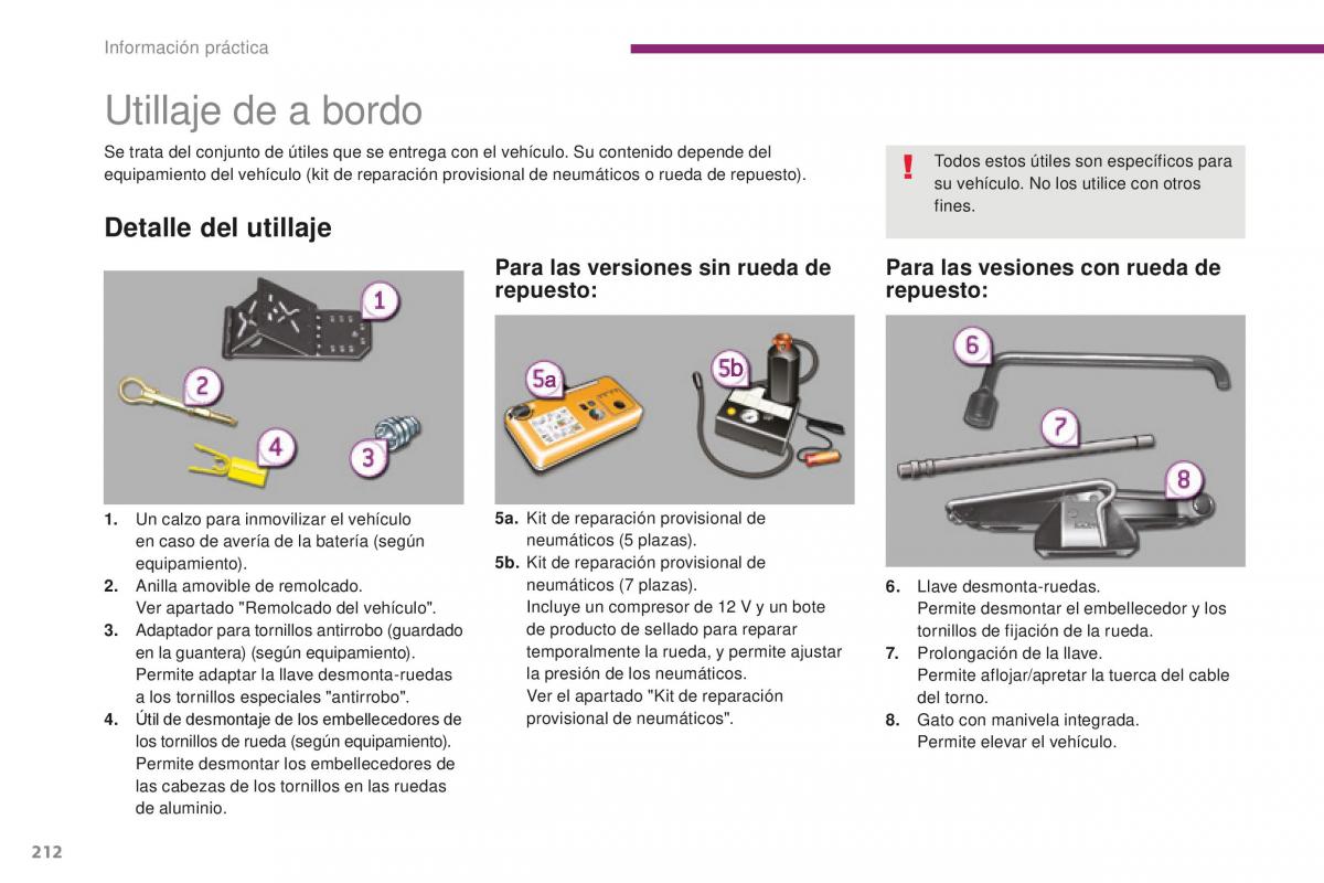 Peugeot 5008 II 2 manual del propietario / page 214