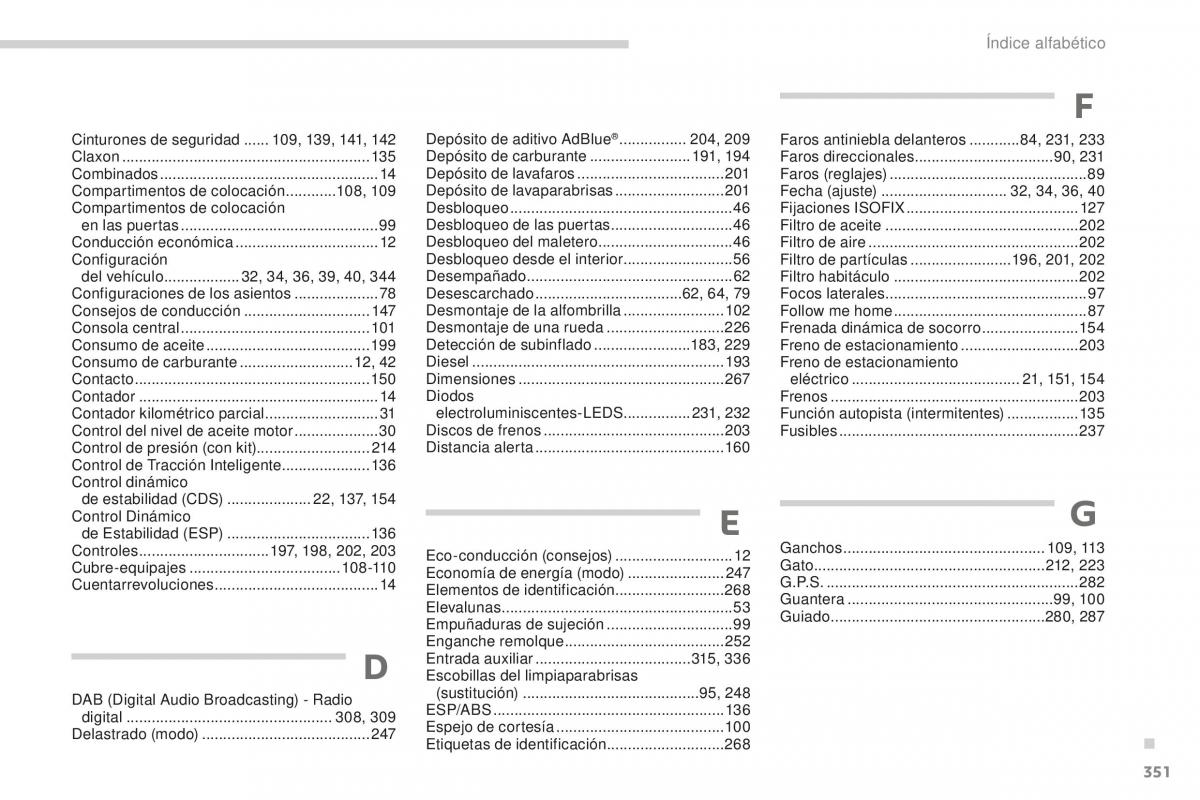 manual  Peugeot 5008 II 2 manual del propietario / page 353