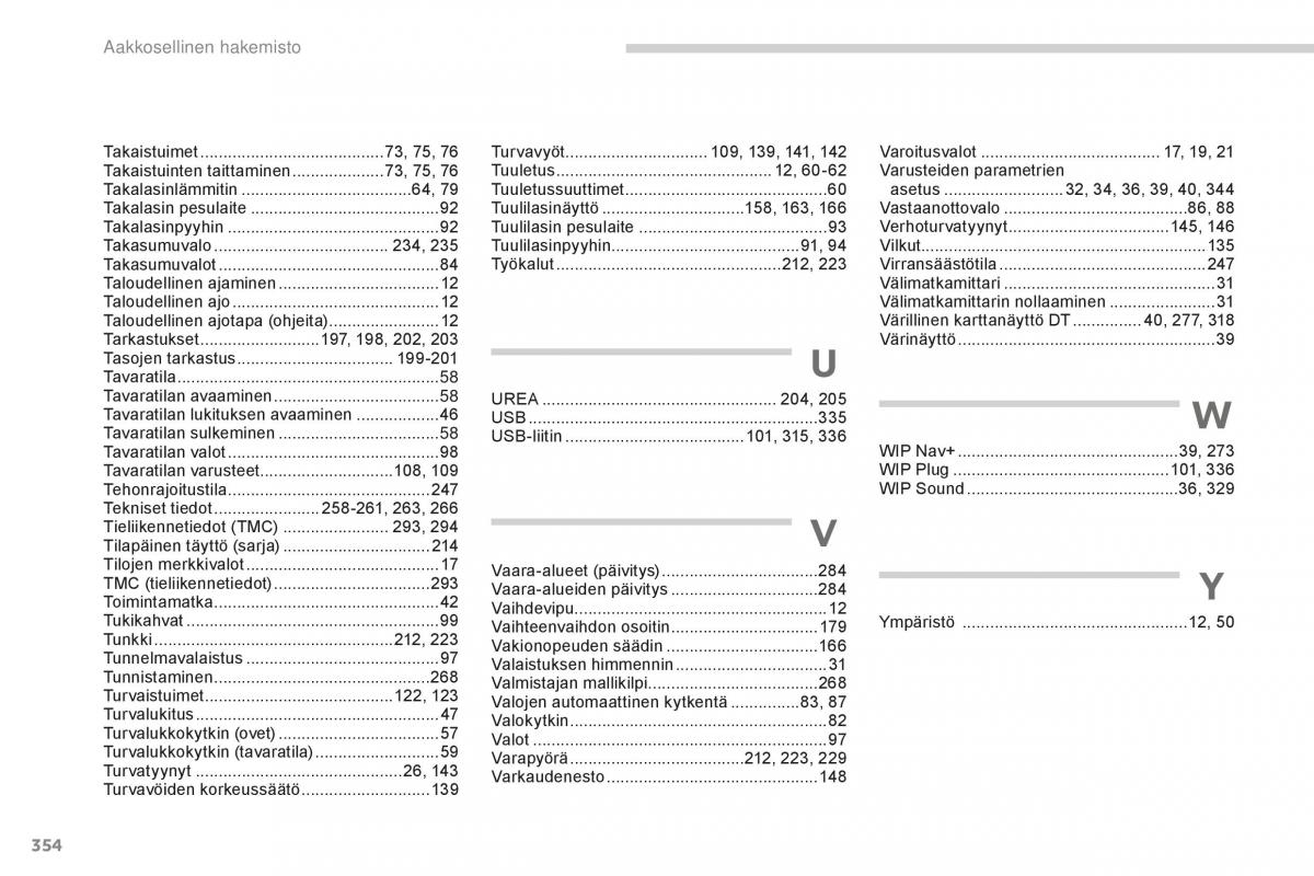 Peugeot 5008 II 2 omistajan kasikirja / page 356