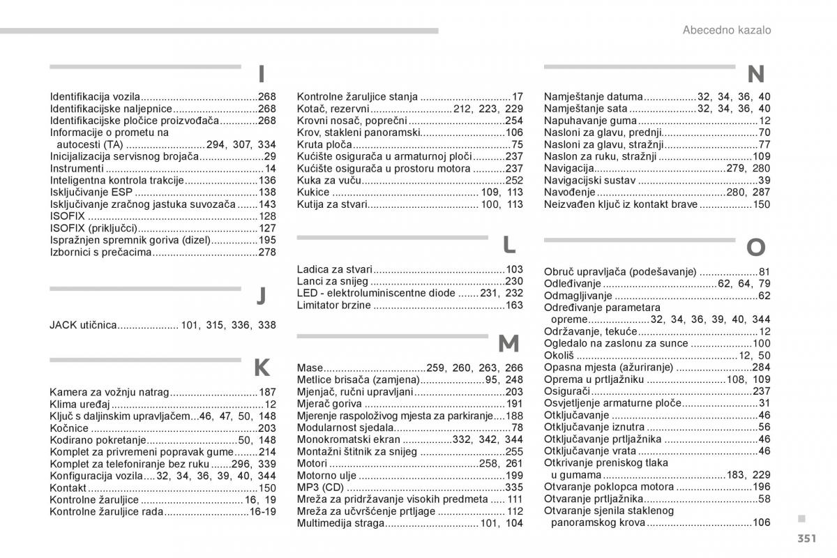 manual  Peugeot 5008 II 2 vlasnicko uputstvo / page 353