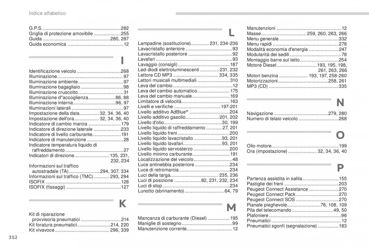 Peugeot 5008 II 2 manuale del proprietario / page 354
