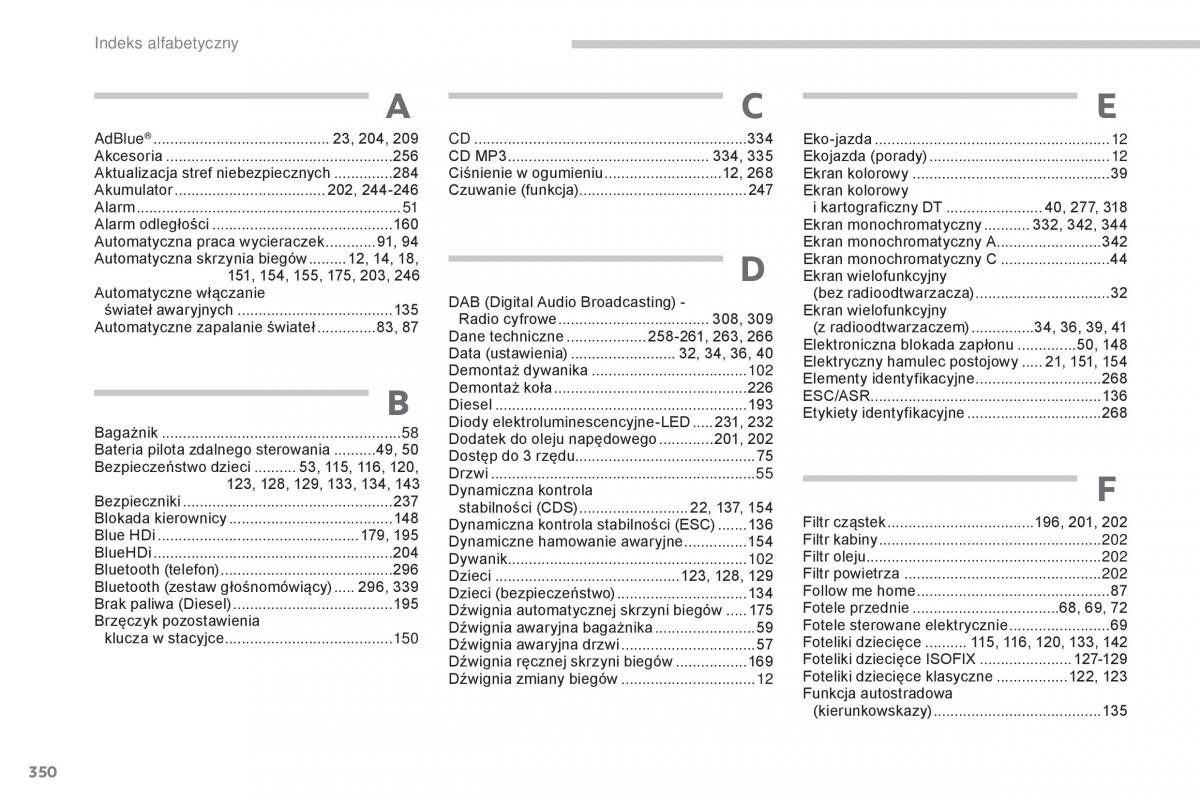 Peugeot 5008 II 2 instrukcja obslugi / page 352