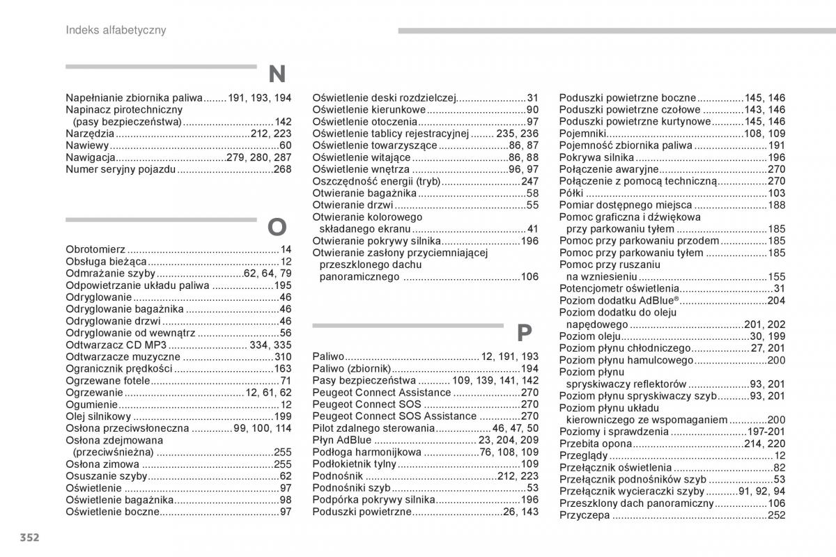 Peugeot 5008 II 2 instrukcja / page 354