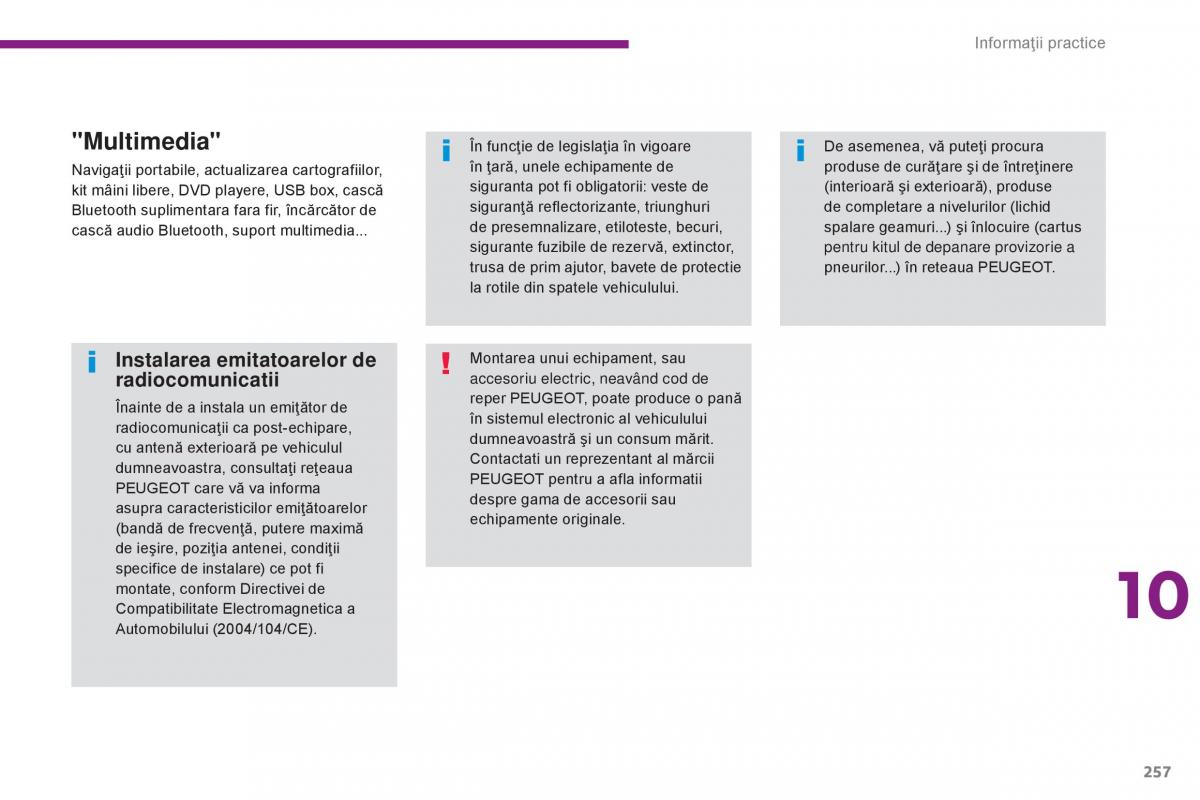 Peugeot 5008 II 2 manualul proprietarului / page 259
