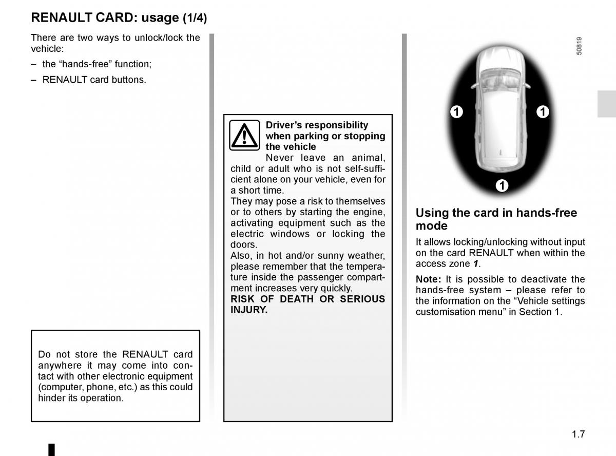 Renault Koleos II 2 owners manual / page 13