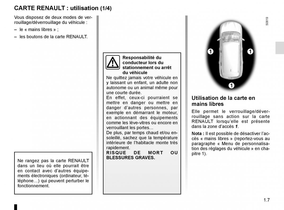 Renault Koleos II 2 manuel du proprietaire / page 13